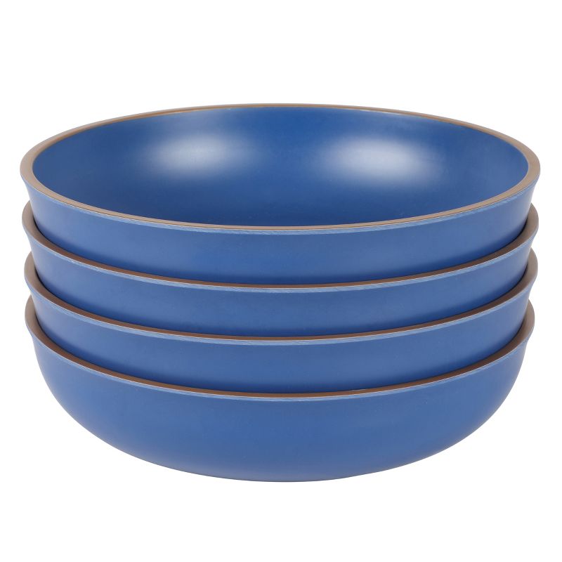 Gibson Home Rockabye 4 Piece 8.5 Inch Melamine Dinner Bowl Set In Blue, 1 of 5