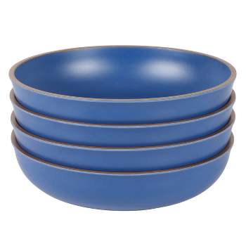 Gibson Home Rockabye 4 Piece 8.5 Inch Melamine Dinner Bowl Set In Blue