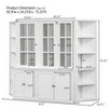 VYNXARIA 75.25" Tall Display Cabinet & 2 Triangle Bookshelves,92.9" Wide Retro Wall Unit with Glass Doors for Hallways,Living Room,Office,White - 4 of 4