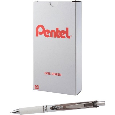 Pentel EnerGel Pearl Gel Pens Black Ink Dozen BLN77PW-A