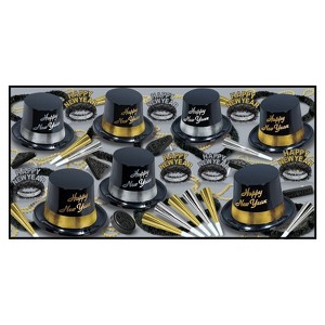 Beistle New Year Silver Gold Legacy Assortment for 50 people includes 150 pieces Multicolored - 1 of 2