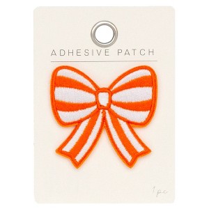 Horizon Group Orange Stripe Bow Adhesive Patch - 1 of 4