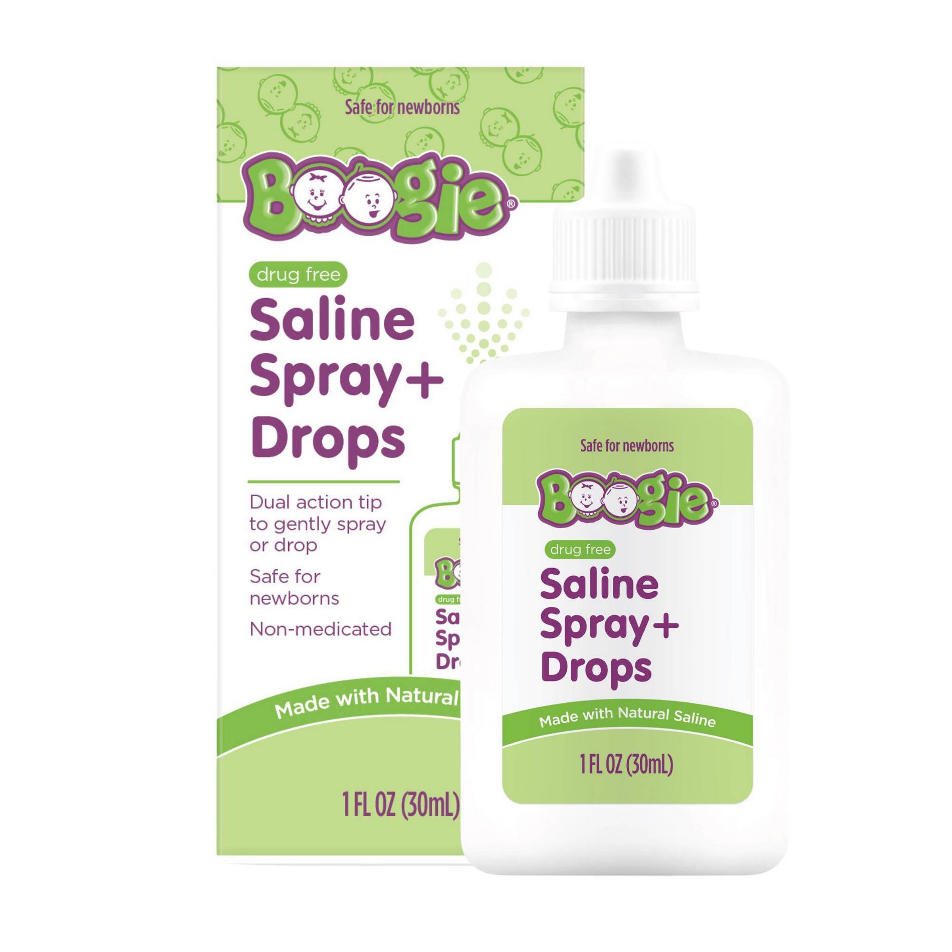 Boogie Infant Saline Spray & Drops - 1 fl oz: Dye-Free, Paraben-Free, Sulfate-Free, Phthalate-Free