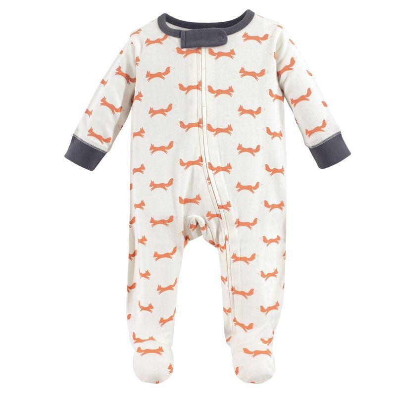 Touched by Nature Baby Boy Organic Cotton Zipper Sleep and Play 3pk, Fox, 3 of 6