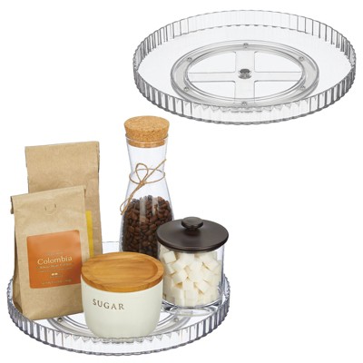 Photo 1 of mDesign Fluted Lazy Susan Turntable Spinner for Kitchen/Bathroom