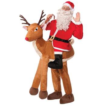 Forum Mens Santa Ride a Reindeer Costume - One Size Fits Most - Red