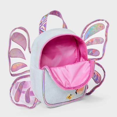 justice girls mini butterfly wing backpack ENJOININ Women's Laser Holographic Angel Wings Casual Daypack Shoulder Bag (Laser Light Blue) Polyurethane Sturdy top handle Adjustable shoulder straps Applique JUSTICE BUTTERFLY WINGS MINI BACKPACK