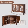 Vintage MDF Top 48 in. TV Cabinet for Living Room Mirror Door Sideboard Buffet with Adjustable Shelves - 4 of 4