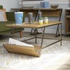 FONTOI End Table Mid Century Modern Regal Coffee Table with Side Shelf for Living Room Lounge and Entertainment Spaces, Natural, 19.7"*40"*17.6" - 2 of 4
