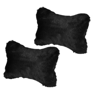 Unique Bargains Faux Fur Head Neck Car Support Pillow Cushion 1 Pair