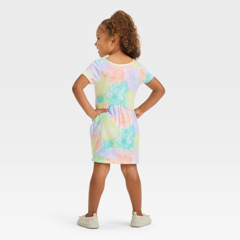 Toddler Girls' Rainbow Tie-Dye Short Sleeve Dress - Cat & Jack™, 3 of 5