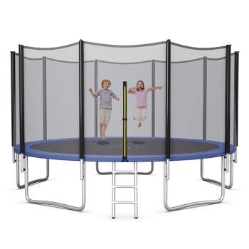 Costway 8/10/12/14/15/16 FT Outdoor Trampoline Bounce Combo W/Safety Closure Net Ladder