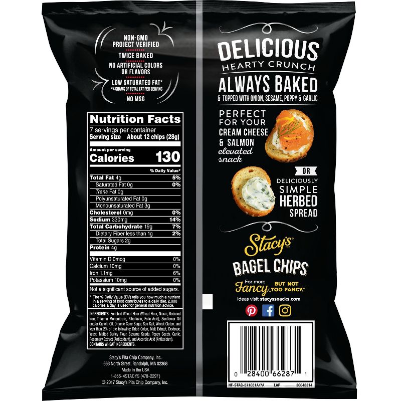 Stacys Everything Bagel Chips - 7oz, 3 of 6