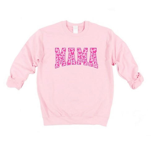 Simply Sage Market Women's Graphic Sweatshirt Mama Pink Hearts - image 1 of 4