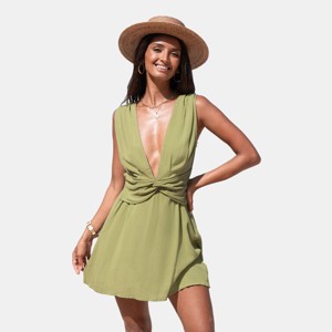 Women's Twisted Plunging Cover-Up Dress - Cupshe - 1 of 4