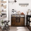 HOMCOM Industrial Sideboard, Buffet Cabinet with Doors, Storage Cabinets, Racks, Drawer, Adjustable Shelves for Living Room, Kitchen, Home Bar, Brown - 2 of 4