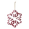 Snowflake Cookie Cutter Metal Ornament Set – Red Finish – 10.5 in – Set of 4 – By Melrose - 3 of 4