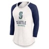 MLB Seattle Mariners Women's White 3/4 Sleeve Fashion T-Shirt - 2 of 3