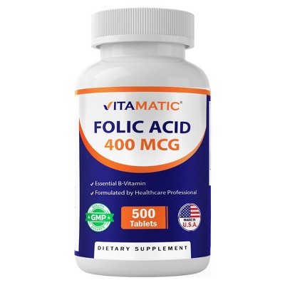 Folic Acid 400mcg - 500 Vegetarian Tablets