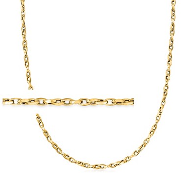Ross-Simons Italian 3mm 14kt Yellow Gold Elongated Cable-Link Necklace