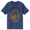 Harry Potter Hogwarts Crest and Motto Draco Dormiens Nunquam Titillandus Men's Blue Tee T-Shirt Shirt - 2 of 3