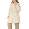 Agnes Orinda Women's Plus Size Notched Lapel Single Breasted Back Split Winter Long Pea Coats - 2 of 4