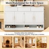 Mshliw 59.1" Farmhouse Sideboard with 3 Drawers & 4 Doors, Adjustable Shelf and Open Storage, Multi-Functional Buffet for Dining Room, Entryway - 3 of 4