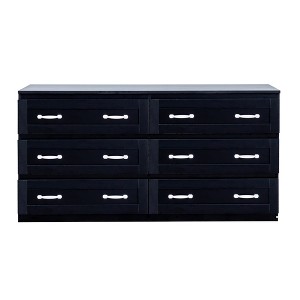 CLIHOME 6 Drawers Modern Side Storage Cabinet With Metal Handle, Storage Organizer With Wood Chest of Drawers - 1 of 4