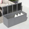 112-Gallon Outdoor Deck Box with Natural Wood Finish, All-Weather Patio Storage for Garden, Porches, or Poolside – The Pop Home - 3 of 4