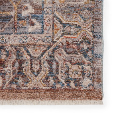 Reversible Terra Medallion Synthetic Rug in Blue - 47"x5"