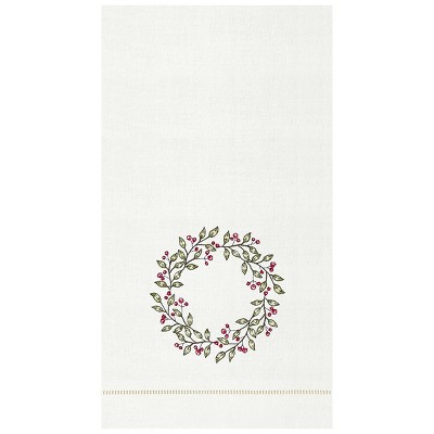 C&F Home Berry Garland Guest Hemstitch Decorative Guest Towel