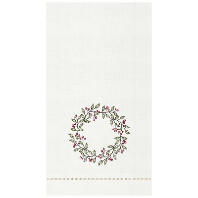 C&F Home Berry Garland Guest Hemstitch Decorative Guest Towel