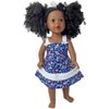 Doll Clothes Superstore Handmade Dark Blue Floral Sundress with White Accents – Fits 18-Inch Girl Dolls - 3 of 4