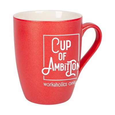 Elanze Designs Cup Of Ambition Workaholic Only Crimson Red 10 ounce New Bone China Coffee Cup Mug