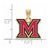 Black Bow Jewelry 14k Yellow Gold Plated Sterling Silver Miami Redhawks NCAA Small Pendant - 2 of 3
