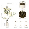 Artificial Magnolia Tree, Faux Flower Plant with Realistic Leaves for Indoor Outdoor Home Office Decor, White - 2 of 4