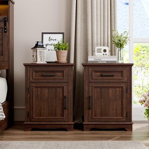 Nightstand, End Table with Drawers, Bed/Sofa Side Tables - 1 of 4