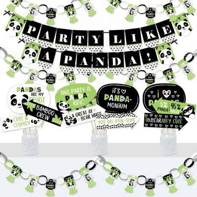 Big Dot of Happiness Party Like a Panda Bear - Banner and Photo Booth Decorations - Baby Shower or Birthday Party Supplies Kit - Doterrific Bundle