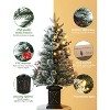 COZONY 3ft Premium Artificial Christmas Tree with 78 Warm White LEDs, with 8 Lighting Modes, Snow-Flocked Branches & Red Berries for Holiday Décor - 4 of 4