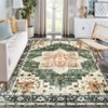 Washable Vintage Floral Medallion Area Rugs for Living Room, Soft Non Slip Retro Accent Carpet for Bedroom Dining Room - 3 of 4