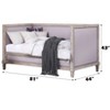 TiramisuBest Twin Size Daybed – Beige Linen & Weathered Oak Finish - 3 of 4