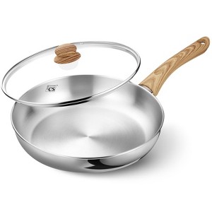 KOCH SYSTEME CS Stainless Steel Pan, Stainless Skillet with Lid for Cooking, Dishwasher Safe - 1 of 4