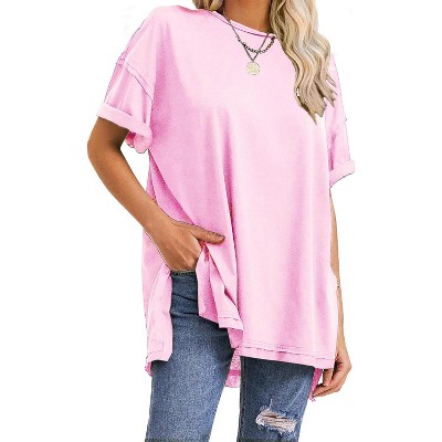 EXLURA Womens Summer Oversized T Shirts Casual Short Sleeve Loose Maternity Tops Crewneck Tunic Plus Gym Workout Top