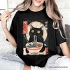 Kawaii Anime Cat Eating Ramen T-Shirt, Noodle Japanese Art Style Tee | OrnamentallyYou - 4 of 4