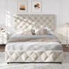 Upholstered Queen Platform Bed Frame with 4 Storage Drawers, PU Leather with Button Tufted, Wooden Slats Support, No Box Spring Needed, Noise-Free - 4 of 4