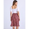 INSPIRE CHIC Women's Floral Ruffle Elastic High Waist Button Flowy Split Skirt - 4 of 4