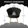 Kumasinova 18"H Luxury Velvet Accent Chairs with Golden Metal Legs,Sleek Vanity Chair for Makeup Room,Shell-Shaped Side Chair,260lbs Max - 3 of 4