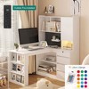 Kumasinova L-Shaped Gaming Desk with Charger,2-in-1 Corner Computer Desk with Drawers,Standing Desk with Bookshelf for Home Office & Study - 4 of 4