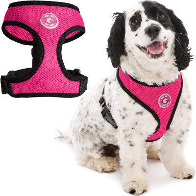 Gooby Soft Mesh Harness, Small Dog Harness with Breathable Mesh, Flamingo Pink, Medium