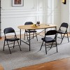 Faux Leather Padded Foldable Chair Set,Commercial Folding Chairs,Home Office Picnic Camping Chair,Upholstered Dining Room Chair-Cuddlewood - 3 of 4